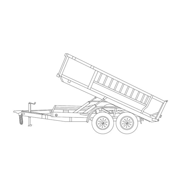 7 x 12 x 2 10,000 lbs. Dump Trailer