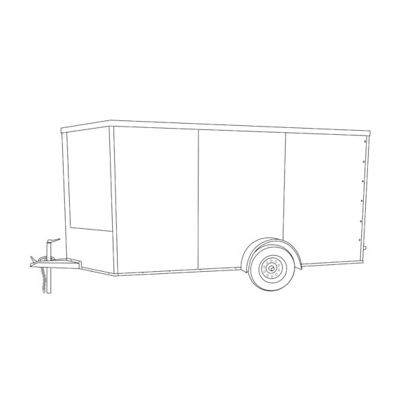 7 x 12 Single Axle Enclosed Trailer